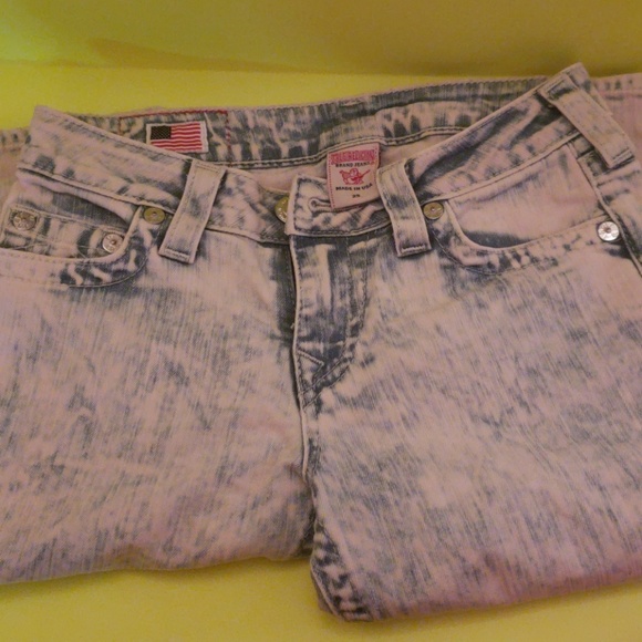 pink acid wash True Religion jeans - Picture 4 of 5